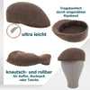 Crumpleable wool felt hat for women and men with leather hat band and logo